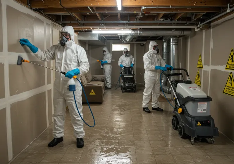 Basement Moisture Removal and Structural Drying process in Choctaw County, MS